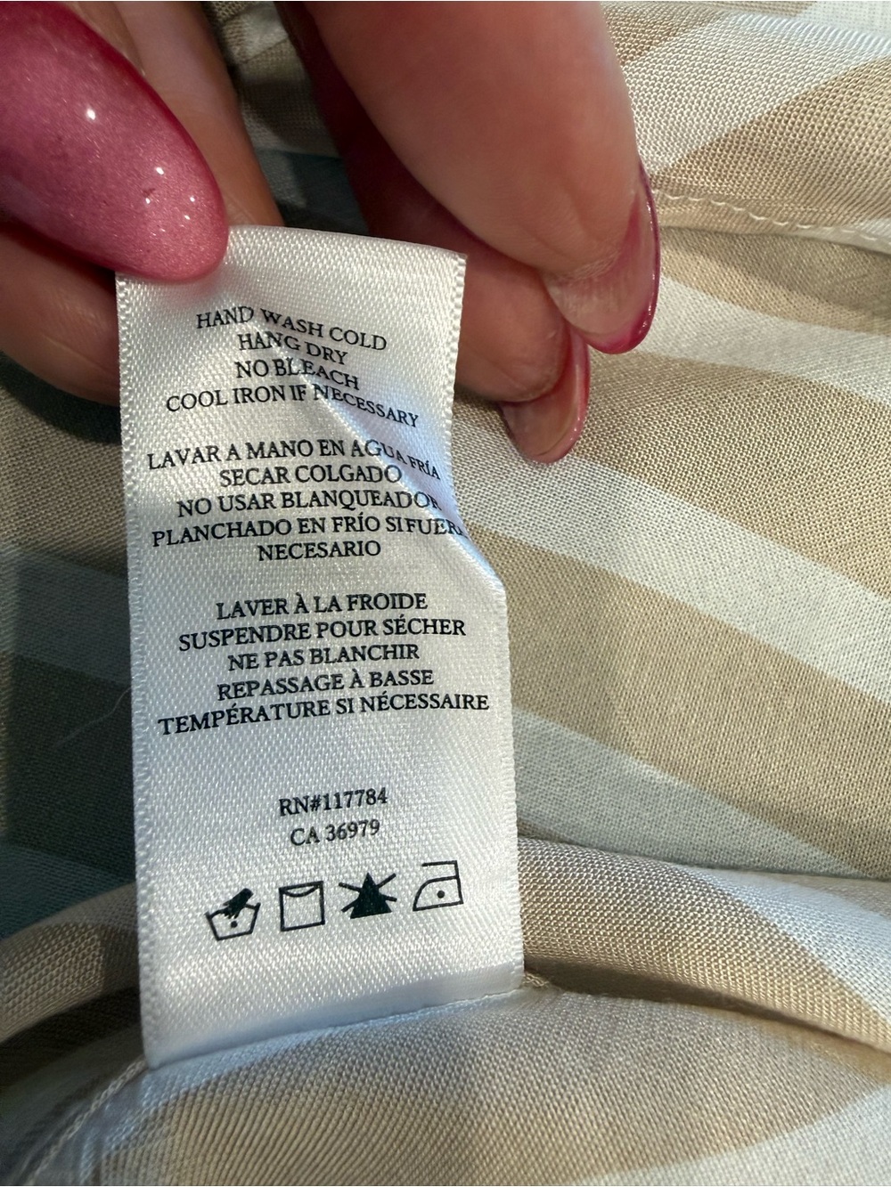 Rails Beige and White Striped Button-Front Shirt - Picture 8 of 9